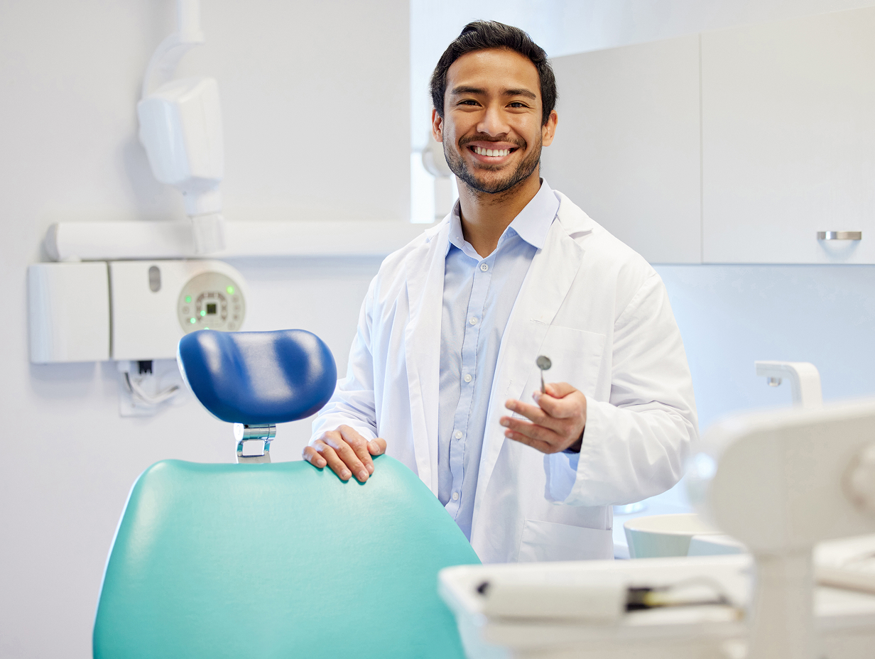 Dentist in a dental practice